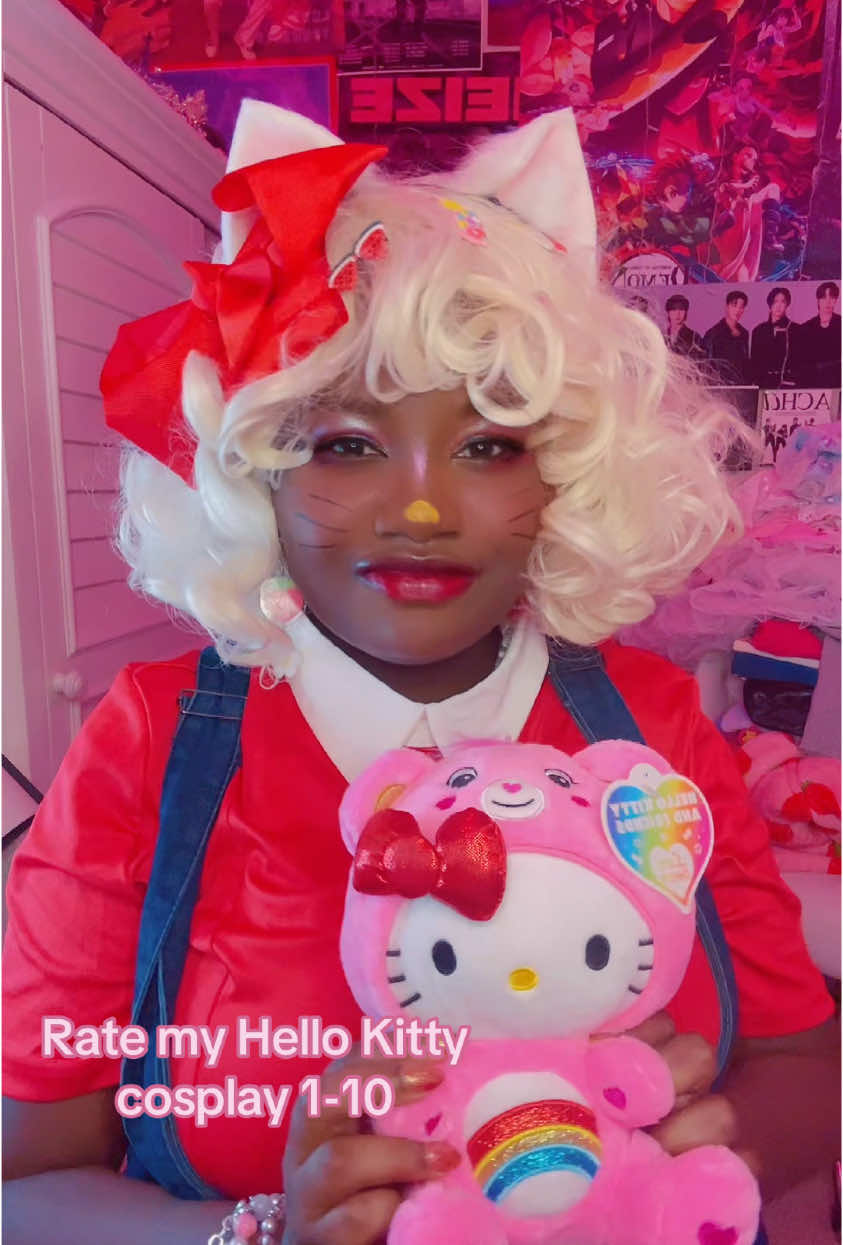 I wish I was rich so I can  buy @Official Sanrio merch #hellokitty #hellokittycosplay #sanriocosplay #blackcosplayer 