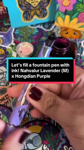 Let’s fill a fountain pen with ink! Nahvalur Lavender (M) x Hongdian Purple #fountainpen #fountainpens #pens #writer #journaling #fountainpentok #nahvalurpens #penlover 
