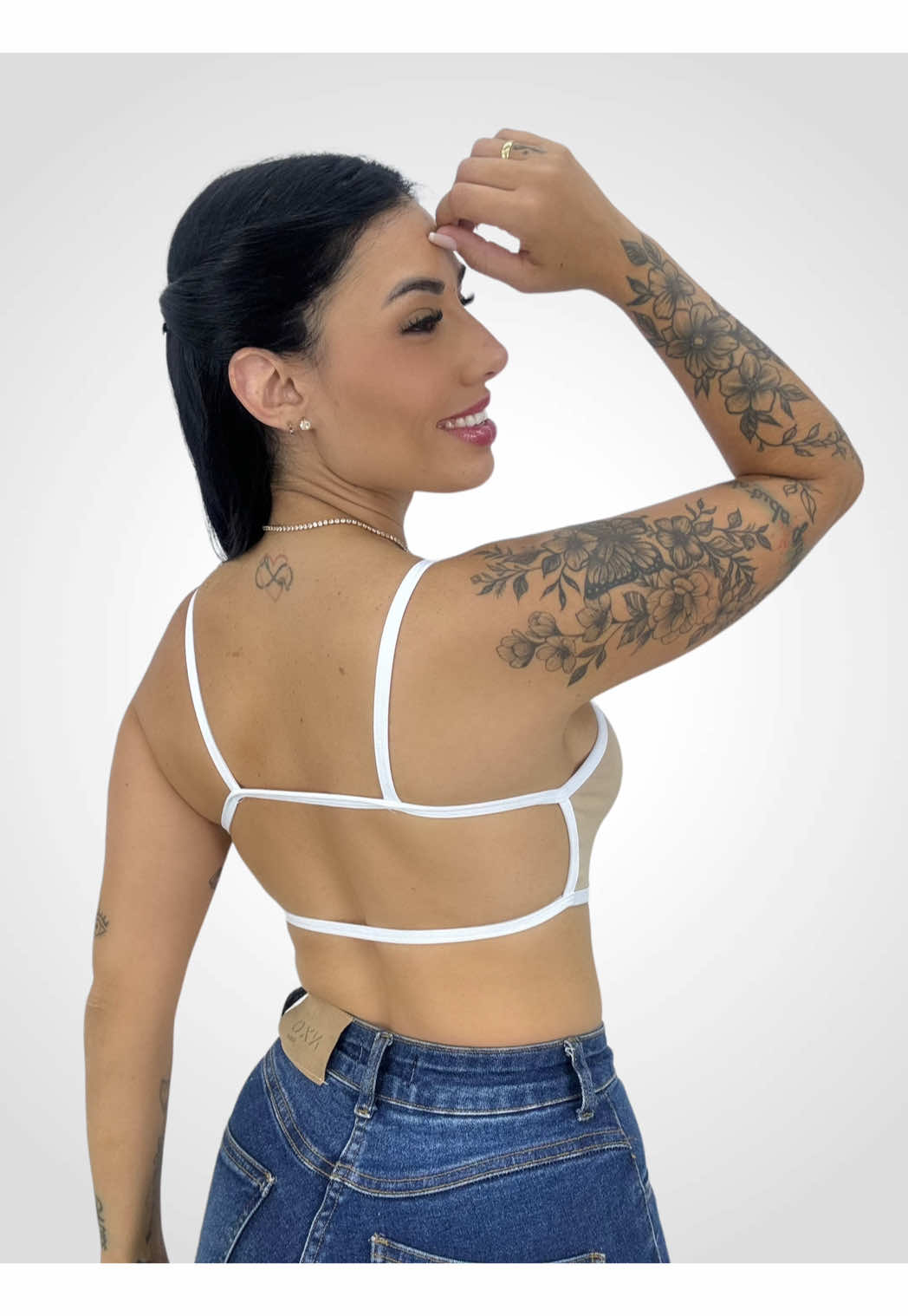 Cropped costa nua BICOLOR 🧡🧡  #atividadefisica #fitnnes #top #topfitness 