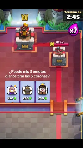 ¿Puede mis 3 emotes diarios tirar las 3 coronas?🌟. #clashroyale #clashroyaledaily #emotes #xyzcba #paratii 