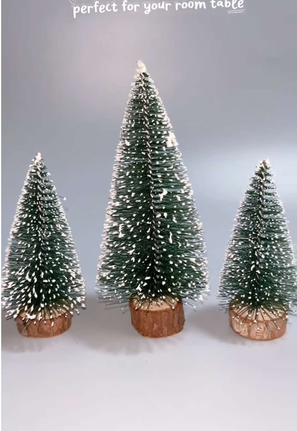 decorate your table with these cute mini snow xmas tree 🌲  #christmas #minichristmastree #xmastree #christmasdecor #snowchristmas 