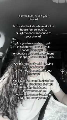 Mom truth: I keep saying the overwhelm is from my kids, but honestly, my phone drains so much of my time and energy 😭  There’s a noticeable difference in my kids when they have more screen time; easily agitated, more aggressive with each other, and awful moods. Why do we talk so much about kid’s screen time, but not our own?? #unfilteredmotherhood #motherhoodstruggles #screentime 