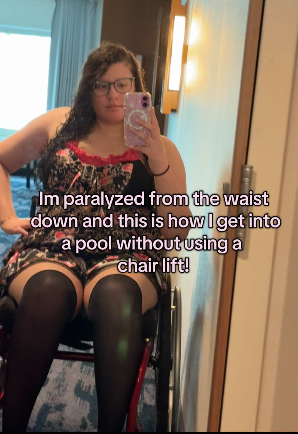 The lift was available I’m just not comfy using it yet! 🙂#cant_sleep_ #disabled #paralyzed #wheelchair #wheelchairgirl 