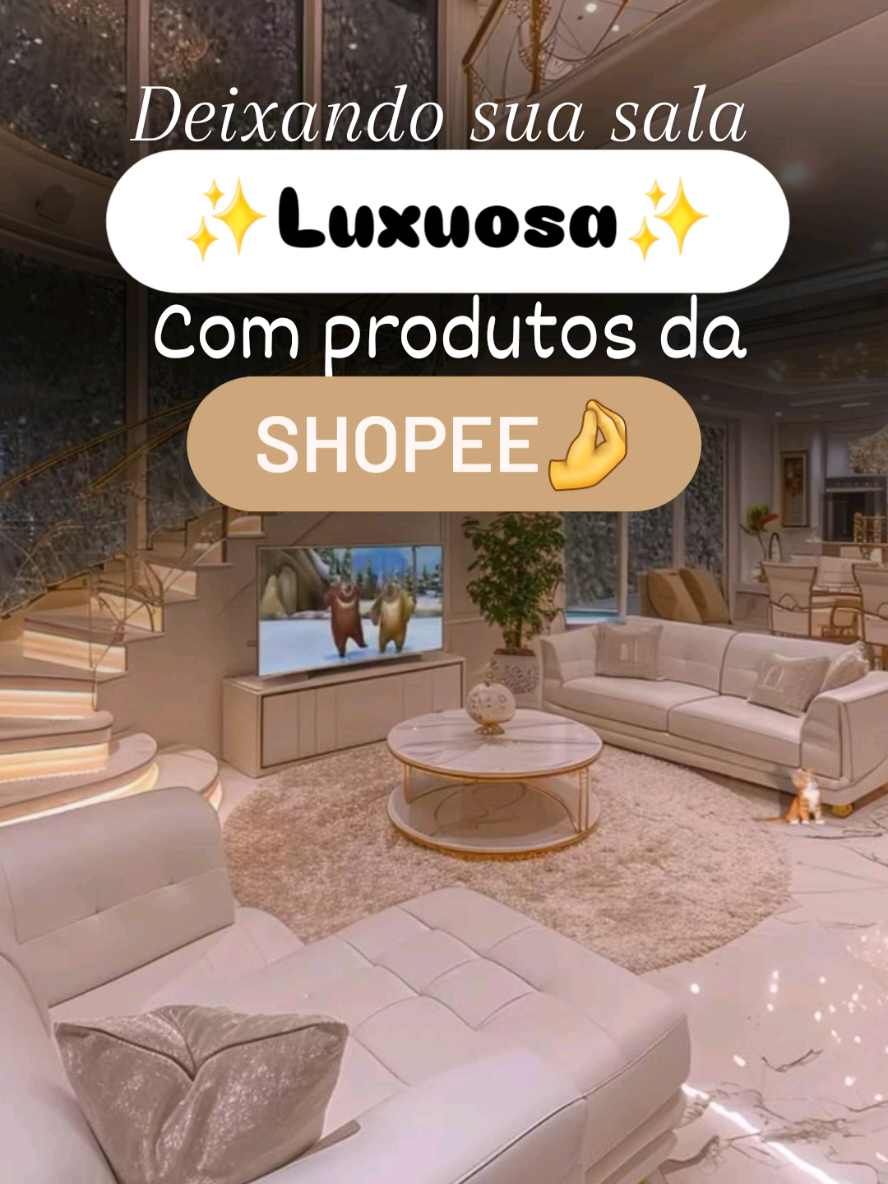 Sala luxuosa com produtos da Shopee🤌 #decoração #achadinhosshopee #acheinashopee #sala #achadinhos 