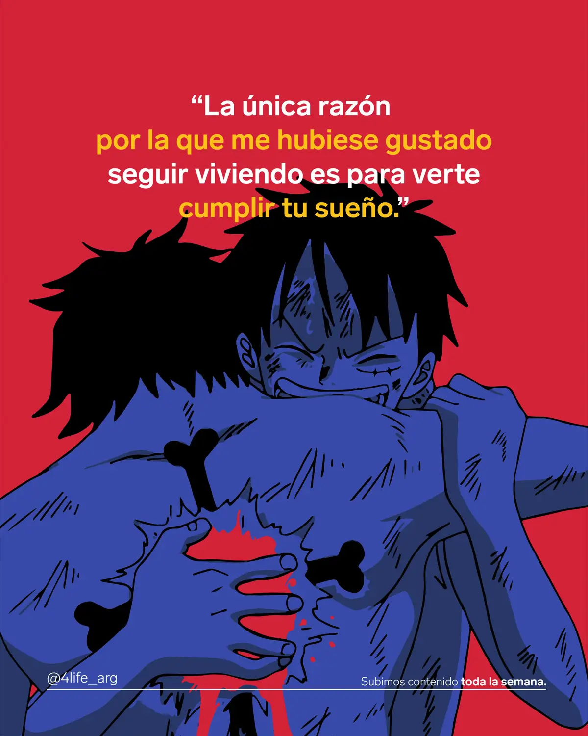 Quisiera verte cumplir tu sueño One piece - Ace #anime #onepiece #dragonball #frases 