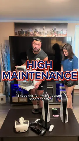 So who do yall think is more high maintenance? 😂😂 #gaming #GamingSetup #ragequit #goals #ps5