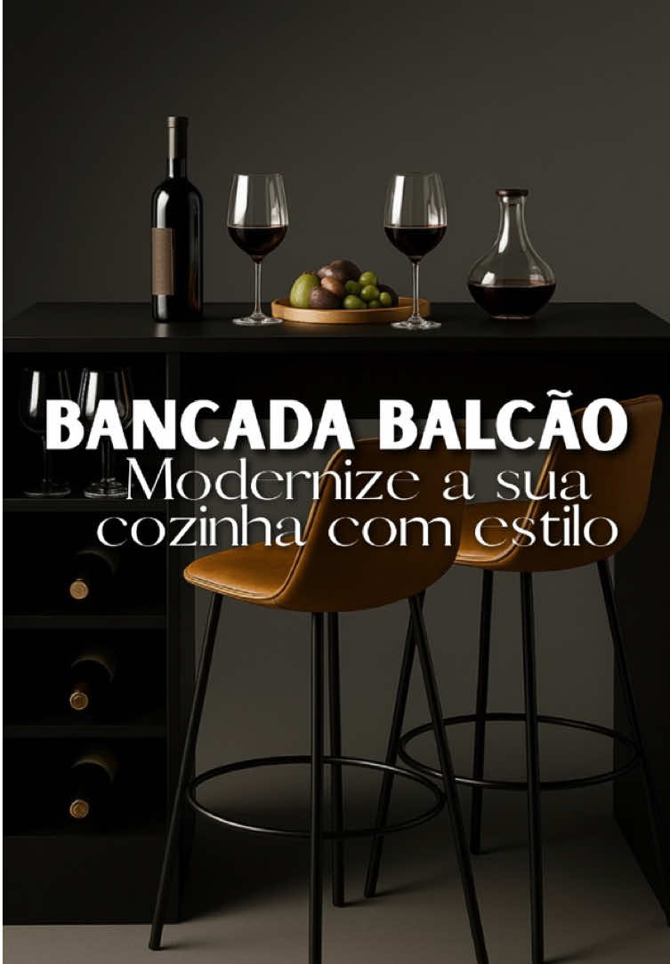 Bancada Gourmet Balcão/Mesa de Cozinha com Adega e Porta – Multimóveis. 👉 Quer o link desse produto? Comente “BANCADA” aqui embaixo que eu envio direto para você! #BancadaGourmet #CozinhaCompacta #DecoraçãoCozinha