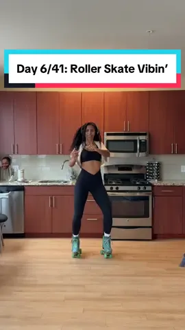 Day 6/41: HYPE ME UP, fam! Outtakes from day 6 practicing body rolls until they feel more natural! Dancing in front of other people feels awkward but this kitchen got me vibing and ITS ONLY DAY 6 🤯 grateful for all of you that are along for the full 41 skates!! 🫶🏾 #kwn #rollerskating #skater #dance #trending @RAYMOND mix ft @kwn @Timbaland 