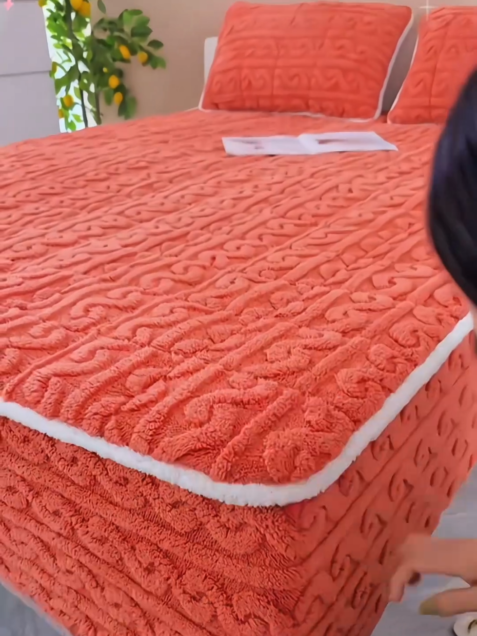 I Velvet Bedsheet MaRtj WashableDust Resistant Fully Wrapped Anti-Slip Mattress Protector ] #bedcover #bedsheet #velvetbedsheet #fyp #you 