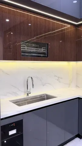 Không gian khu Bếp ở Tầng 1 của công trình Nhà Phố Thương Mại vừa bàn giao đường Châu Văn Liêm KDC Minh Thắng P9  #anlộcphát 