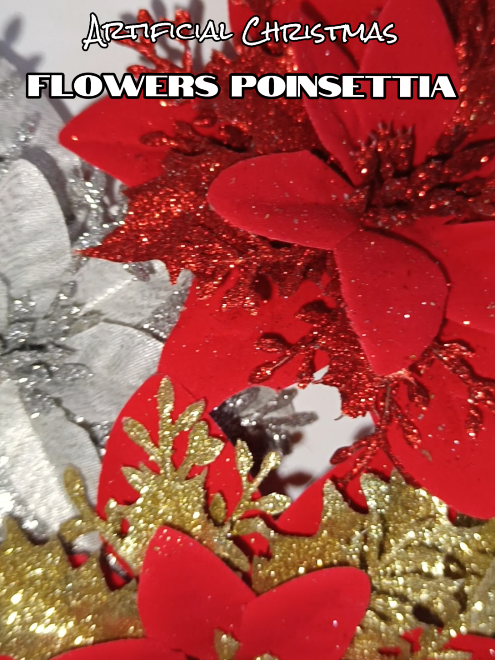 Artificial Flowers Poinsettia for your Christmas Tree #christmas #decoration #ornaments 