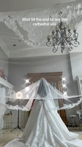 We love a cathedral veil for the bride! Do you? #katerinabocci #fyp #weddingdress #foryou 