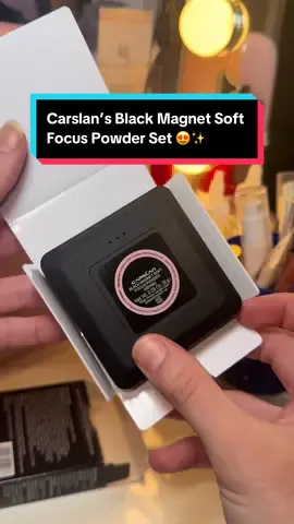The most beautiful baking set by @carslan_us it’s such an honor 🥹 I don’t even have to list the shades it’s so clear based on the color. I can’t wait to add these into my make up routine/baking step 😍✨ “Black Magnet’s Soft Focus Powder Set” #carslan #carslanpowder #bakingpowder #blackmagnet #powder 