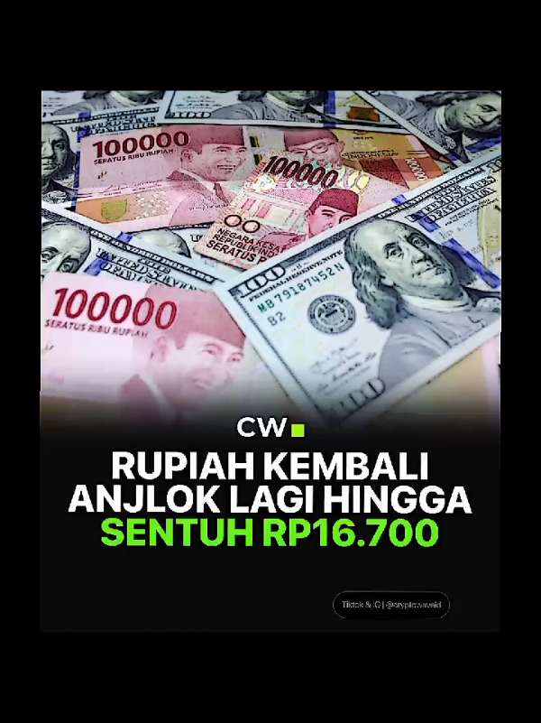 Rupiah kembali melemah, nilai tukar Rupiah terhadap Dolar berada pada kisaran Rp.16.700an. #cryptowave #gabrielrey #fyp #beritatiktok #information 