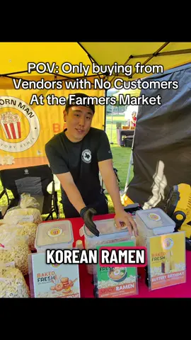 Spicy ramen flavored popcorn is amazing! Giving back to the community part 32 #pov #farmersmarket #wholesome #localbusiness #vendor 
