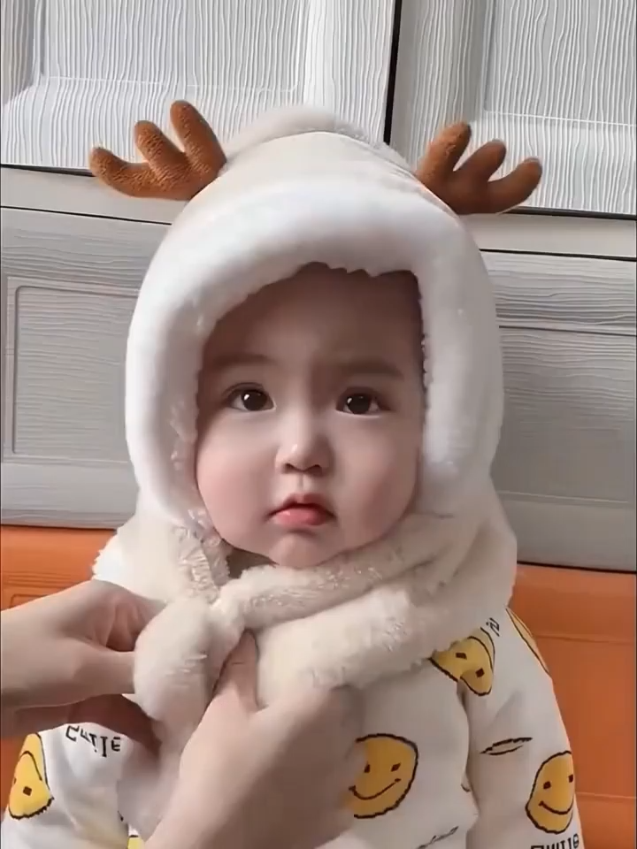 Em Bé Dễ Thương Mũ Len Cho Bé Trai Bé Gái Kèm Khăn Chéo 2-6 Tuổi Mẫu Tuần Lộc #mulen #mulenchobe