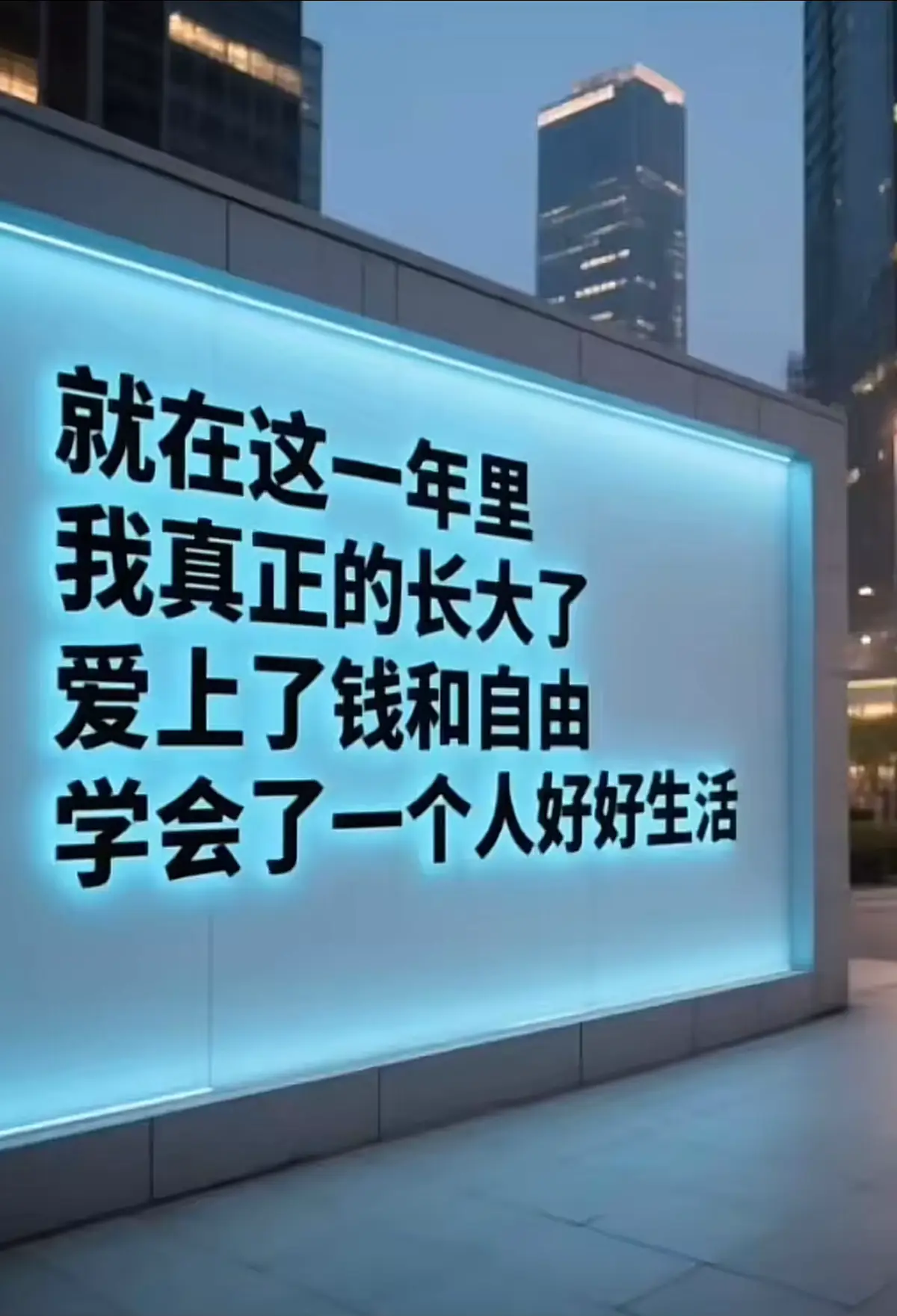 就在这一年里我真正的长大了爱上了钱和自由学会了一个人好好生活..🥀