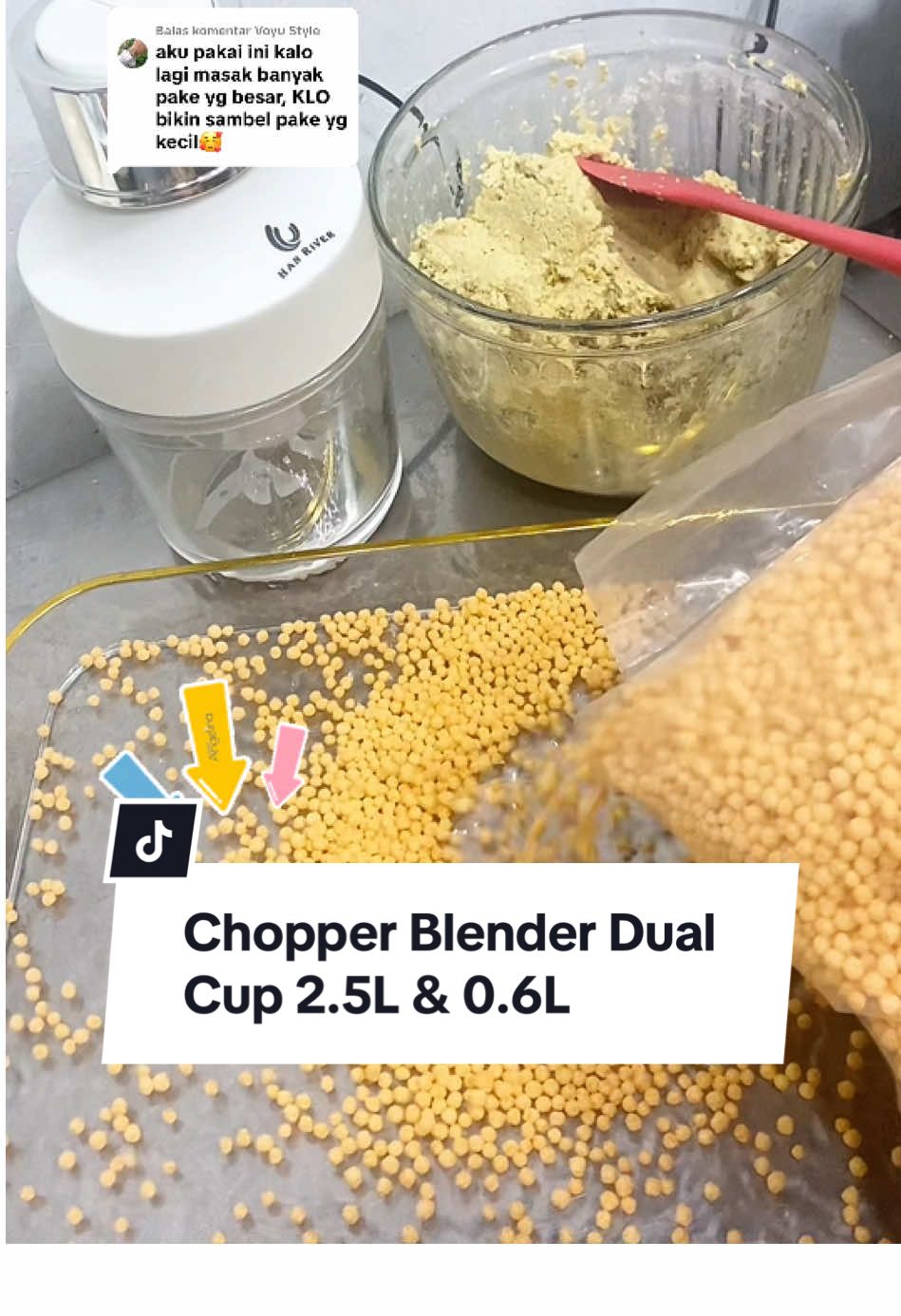 Membalas @Voyu Style  Rekomendasi chopper han river blender chopper dual cup buat bikin frozen food homemade #frozenfoodhomemade #chopper #blenderchopper #chopperblender #choppermurah