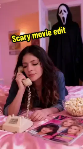 Escena de Scary muvie plantilla de Cap Cut en el teléfono #CapCut #scarymuvie #hallowen #IA #fyp 