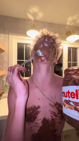 The grom going crazy with the Nutella 