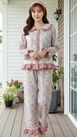 BM - ONE SET WANITA MANILA KATUN MOTIF - SETELAN WANITA #fashion #tiktokshop #setelanwanita #setelanpiyama #piyama #fyp #fypp #fypシ゚