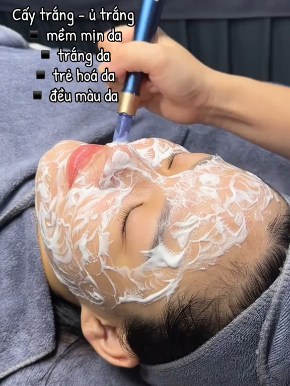 Cấy trắng ủ trắng nhả nắng , mềm mịn da , trắng da , trẻ hoá da
