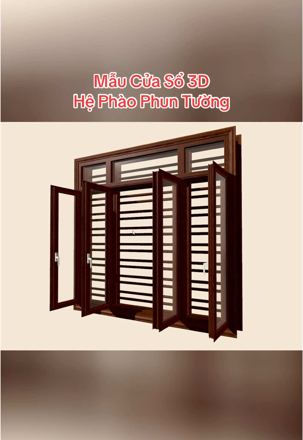 Vẽ 3D Cửa Sổ Hệ Phào Phun Tường Theo Yêu Cầu!#khangnam #khangnamdanang #ve3d #vecuanhomkinh3D #cuanhom 
