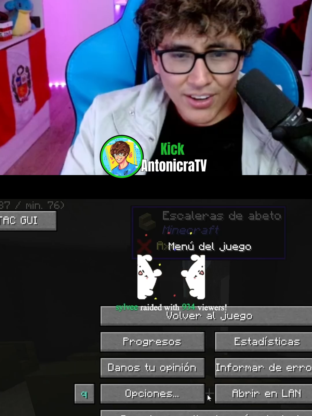 Gracias por la Raid 😺 #Minecraft #Antonicra #chowchow #variedad #Novedades #novelas #videoviral #divertido #foryoupage❤️❤️ #clips #kick #aura #fyp