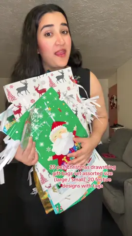 25 pcs Christmas drawstring giftbag set #tiktokshop #creatorsearchinsights 