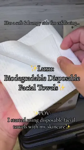 ✨Luxu: Biodegradable Disposable Facial Towels✨ Absolutely in love with these facial towels, I don’t think I can go back to the makeup eraser cloth! Thank you @LUXU-clean 💕 #skincare #facialcare #hypoallergenic #facialtowels #nightroutine 