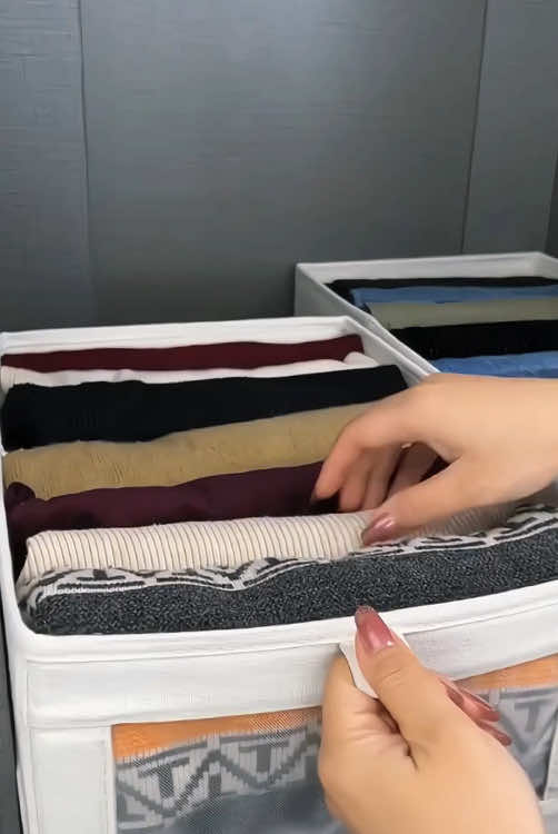 Good way to fold #organizer #storagebox #storageideas #foldingclothes #sweater