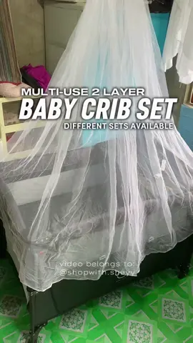 Multi-use Two Layer Baby Crib na pwedeng gawing rocker, playpen, at splice bed. May kasamang mosquito net at diaper changing table. #crib #playpen #babyrocker #babycrib #babyrocker 