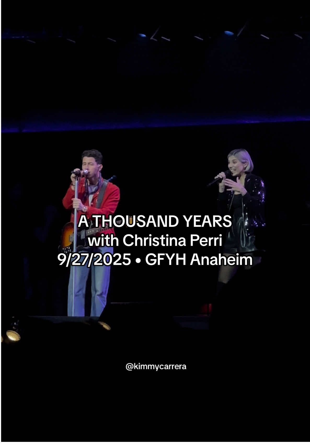 Christina Perri was the special guest for GFYH Anaheim show. @Jonas Brothers @christina perri #jonasbrothers #athousandyears #twilight #concert #gfyhtour 