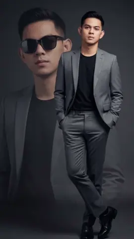 Gemini AI PROMPT: 1. Open Gemini App/Website 2. Upload Your Photo 3. Copy & Paste this prompt: A stylish man (attached photo) wearing a modern slim-fit grey suit layered over a black t-shirt, standing confidently with both hands in his pockets. He poses with one leg crossed over the other, wearing polished black formal shoes. Studio portrait with soft cinematic lighting, elegant dark gradient background. Behind him, a large faded background portrait of the same man wearing sleek black sunglasses is visible, adding a dramatic magazine-style composition. #gemini #prompt #aesthetic #photography #ai