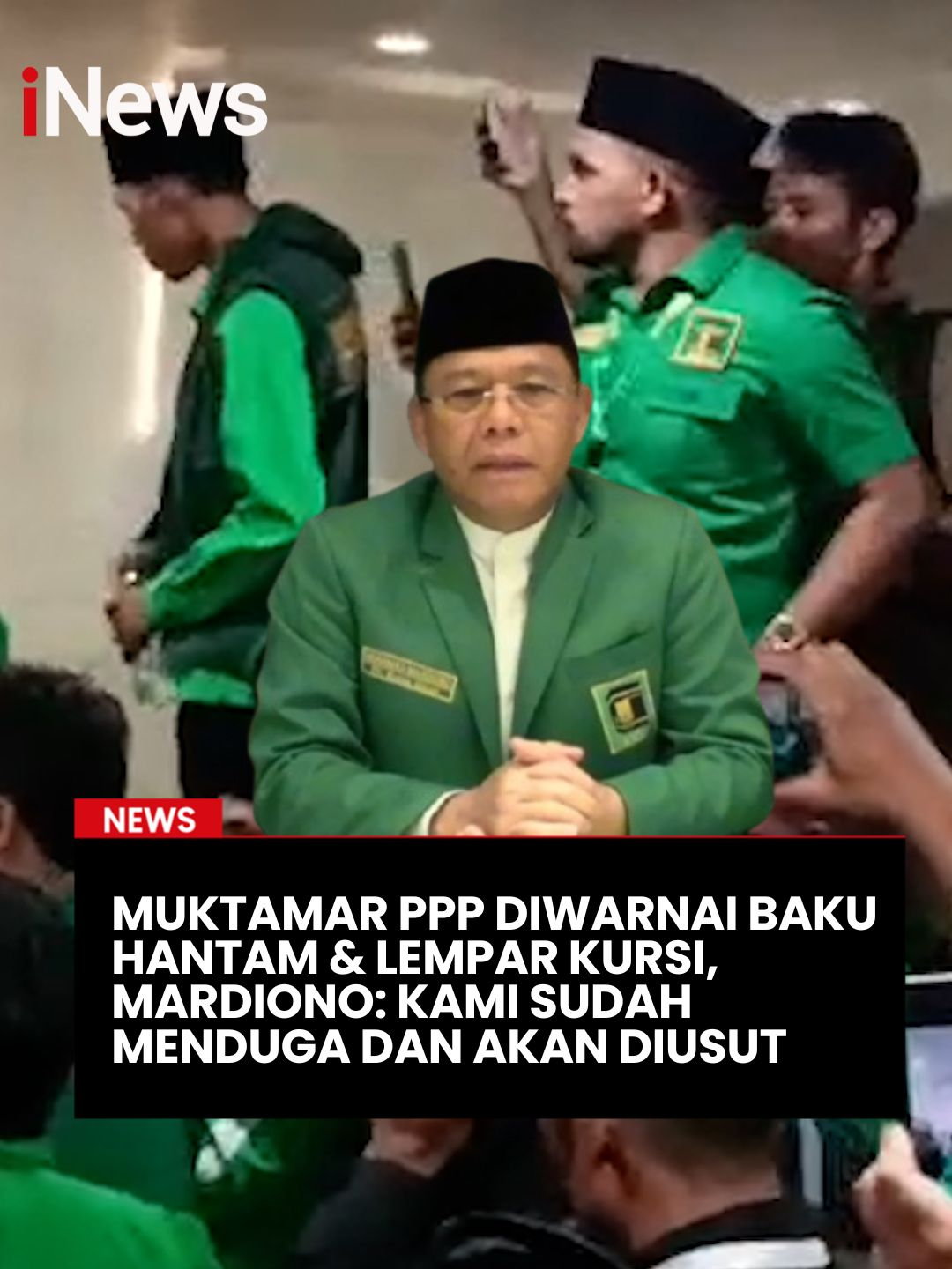 Suasana pembukaan Muktamar X Partai Persatuan Pembangunan (PPP) di Ancol, Jakarta Utara, Sabtu (27/9/2025), sempat diwarnai ketegangan.  Ketua Umum PPP terpilih Muhaman Mardiono menyebut dirinya sudah menduga akan adanya potensi kericuhan dan akan mengusut tuntas insiden yang menciderai demokrasi partai berlambang Ka'bah ini.  #Muktamar #MuktamarPPP #Ricuh