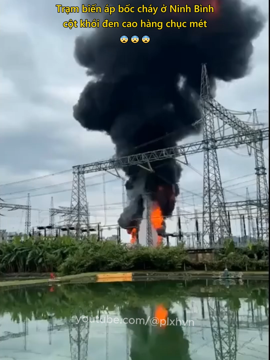 Trạm biến áp bốc cháy ở Ninh Bình 😨 #tintuc #tinnong #ninhbinh #chayno #plxhvn #phapluatxahoi