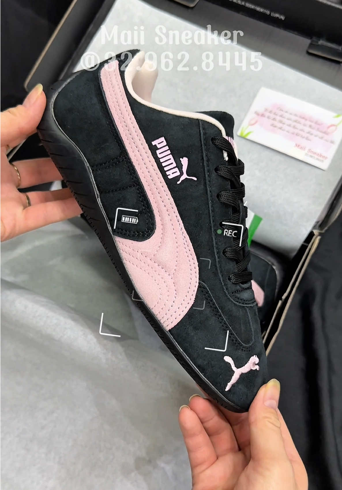 Puma Speedcat. Black-pink lên chân #sneakers #xuhuong #trending #pumaspeedcat #giapumadenhong#giaythethaonamnu 