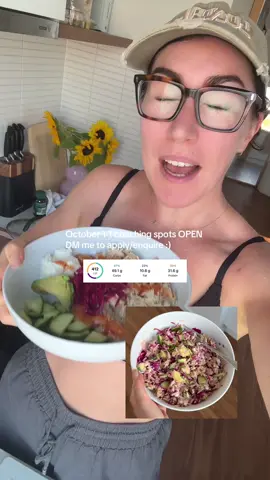 EASY + HIGH PROTEIN FAT LOSS LUNCH/DINNER 🤌🏼  Literally, say less 🫡  All ingredients, macros etc listed in video! Save for your next meal prep lunch!!! (I pre cook all my chicken at once so it’s ready to grab and go 😉)  #fatloss #lowcalorielunch #losebodyfat #EasyRecipe 