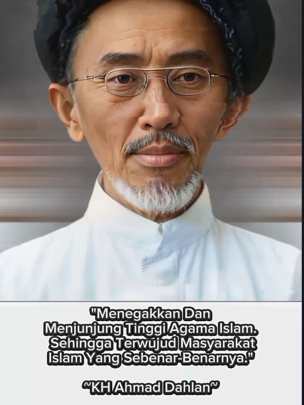Kyai Haji Ahmad Dahlan (lahir di Yogyakarta, 1 Agustus 1868. Meninggal di Yogyakarta, 23 Februari 1923 pada umur 54 tahun) adalah seorang Pahlawan Nasional Indonesia. Ia adalah putera keempat dari tujuh bersaudara dari keluarga K.H. Abu Bakar. KH Abu Bakar adalah seorang ulama dan khatib terkemuka di Masjid Besar Kasultanan Yogyakarta pada masa itu, dan ibu dari K.H. Ahmad Dahlan adalah puteri dari H. Ibrahim yang juga menjabat penghulu Kesultanan Ngayogyakarta Hadiningrat pada masa itu. Ia merupakan anak keempat dari tujuh orang bersaudara yang keseluruhan saudaranya perempuan, kecuali adik bungsunya. Ia termasuk keturunan yang kedua belas dari Maulana Malik Ibrahim, salah seorang yang terkemuka di antara Walisongo, yaitu pelopor penyebaran agama Islam di Jawa. Silsilahnya tersebut ialah Maulana Malik Ibrahim, Maulana Ishaq, Maulana ‘Ainul Yaqin, Maulana Muhammad Fadlullah (Sunan Prapen), Maulana Sulaiman Ki Ageng Gribig (Djatinom), Demang Djurung Djuru Sapisan, Demang Djurung Djuru Kapindo, Kyai Ilyas, Kyai Murtadla, KH. Muhammad Sulaiman, KH. Abu Bakar, dan Muhammad Darwisy (Ahmad Dahlan). Pada umur 15 tahun, ia pergi haji dan tinggal di Mekah selama lima tahun. Pada periode ini, Ahmad Dahlan mulai berinteraksi dengan pemikiran-pemikiran pembaharu dalam Islam, seperti Muhammad Abduh, Al-Afghani, Rasyid Ridha dan Ibnu Taimiyah. Ketika pulang kembali ke kampungnya tahun 1888, ia berganti nama menjadi Ahmad Dahlan. Pada tahun 1903, ia bertolak kembali ke Mekah dan menetap selama dua tahun. Pada masa ini, ia sempat berguru kepada Syeh Ahmad Khatib yang juga guru dari pendiri NU, KH. Hasyim Asyari. Pada tahun 1912, ia mendirikan Muhammadiyah di kampung Kauman, Yogyakarta. Sepulang dari Mekkah, ia menikah dengan Siti Walidah, sepupunya sendiri, anak Kyai Penghulu Haji Fadhil, yang kelak dikenal dengan Nyai Ahmad Dahlan, seorang Pahlawanan Nasional dan pendiri Aisyiyah. Dari perkawinannya dengan Siti Walidah, KH. Ahmad Dahlan mendapat enam orang anak yaitu Djohanah, Siradj Dahlan, Siti Busyro, Irfan Dahlan, Siti Aisyah, Siti Zaharah. Disamping itu KH. Ahmad Dahlan pernah pula menikahi Nyai Abdullah, janda H. Abdullah. la juga pernah menikahi Nyai Rum, adik Kyai Munawwir Krapyak. KH. Ahmad Dahlan juga mempunyai putera dari perkawinannya dengan Nyai Aisyah (adik Adjengan Penghulu) Cianjur yang bernama Dandanah. Ia pernah pula menikah dengan Nyai Yasin Pakualaman Yogyakarta. KH. Ahmad Dahlan dimakamkan di KarangKajen, Yogyakarta. #muhammadiyah #khahmaddahlan #muhammaddarwis #muhammadiyahberkemajuan #sangsurya #mu #muhammadiyahjaya #heavenlylight98 #fyp 
