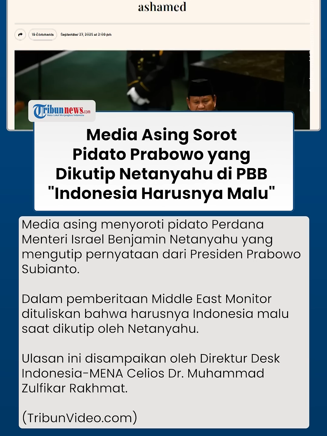 Media Asing Sorot Pidato Prabowo yang Dipuji Netanyahu di PBB, Tulis Indonesia Harusnya Malu #prabowo #prabowosubianto #netanyahu #SidangPBB #beritaviral