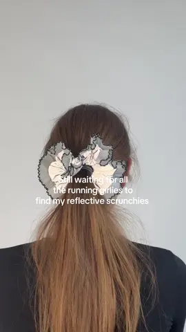 Not just an accessory. A reflective scrunchie for early runs, late walks, and everything in between #runtok #runningaccessories #scrunchies 