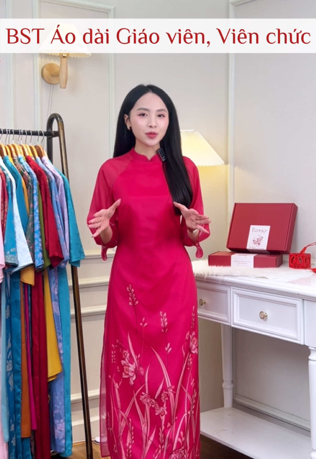 Ái dài tơ 2 lớp nhẹ nhàng, nàng nhất định không thể bỏ lỡ #aodaitruyenthong #aodaidep #aodainu #econice 