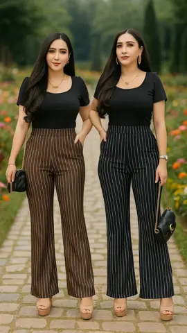 Calya - Flare Pants Stripe Bangkok celana Highwaist Wanita  #beliditiktokshop#keranjangkuning#affiliatemarketing#fyp 