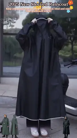 🔥Waterproof Long Raincoat with Hood for Scooter🌧️