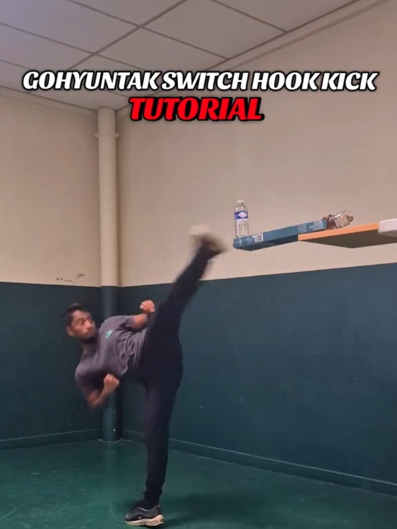Gohyuntak Switch Hook Kick Tutorial 🥋 #creatorsearchinsights #KOHYEONTAK #weakhero #switchkick #kicktutorial 