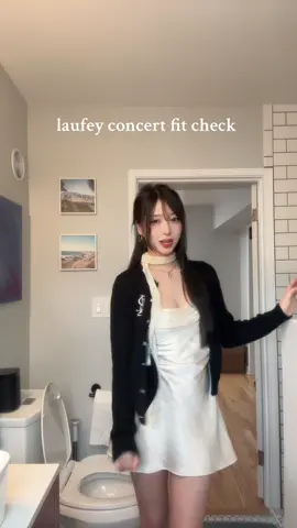 cardigan  is from @Ralph Lauren and dress is from pain or pleasure  #laufey 