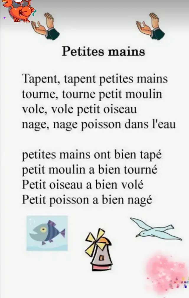 Pour apprendre le français  facilement  comptine pour enfant 