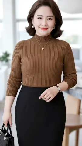 Một chiếc áo len đơn giản nhưng mặc vào là thấy sang hơn hẳn #aotrungnien #Thoitrangtrungnien #thoitrangbigsize #MacDepMoiNgay #xuhuong 