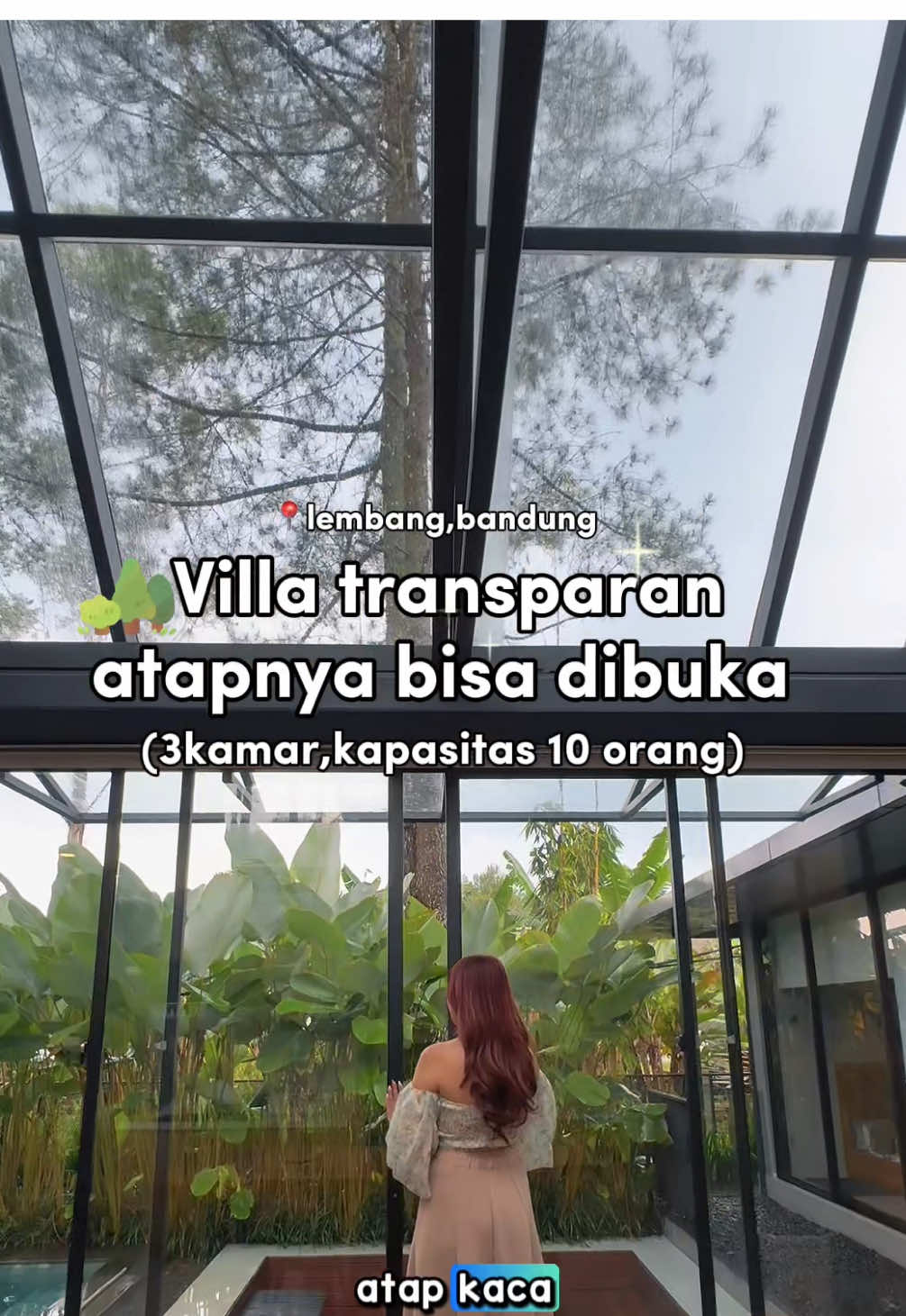 Villa yang atapnya bisa dibuka kayaknya cuma ada di Bandung deh 😍✨ bookingnya lewat TikTok ya caranya klik tag lokasi hijaunya dan pakai kode promonya biar dapet diskon 🥰✨ . . . . #villa10orangbandung #villabandung #nexlevellingseptember #bandungvilla #cottonwoodvilla 