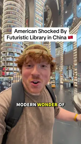 An American traveler is left speechless after experiencing a futuristic library in China 🇨🇳  This video is from Chengdu China, the city of Panda bears. Chengdu is a tier 1 city meaning it is of the highest standards in China. This library is located on the 3rd floor of a shopping mall and you would have no idea it is there just from seeing the entrance.  I found the Fangsuo bookstore by accident when I went to have lunch in China. But when I walked inside I could not believe my eyes. Also it is completely free to enter, and you are not obligated to buy a book or even a coffee. Which I think is a major contrast to the USA which would definitely charge an entrance fee. #fyp #tellme #traveltiktok #china #chengdu 